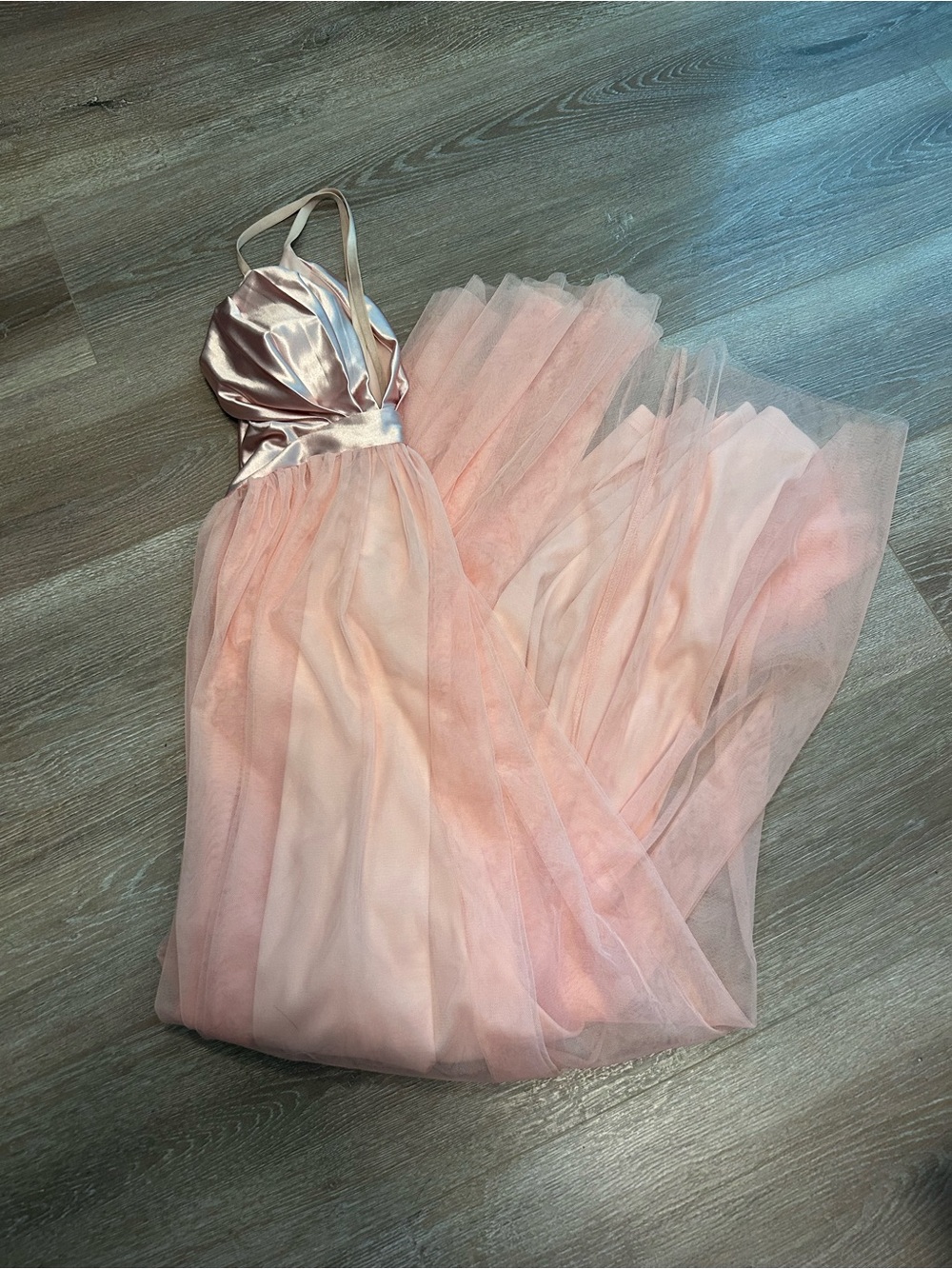 Haute Monde Blush Pink Dress with Sheer Tulle